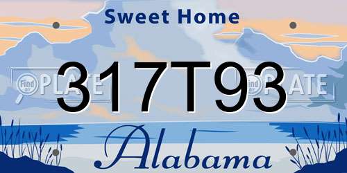 317T93 Alabama License Plate