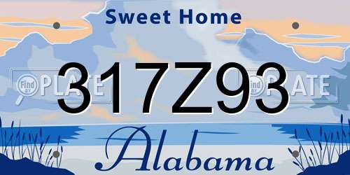 317Z93 Alabama License Plate