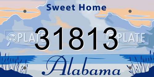 31813 Alabama License Plate