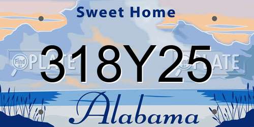 318Y25 Alabama License Plate