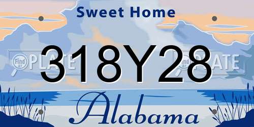 318Y28 Alabama License Plate