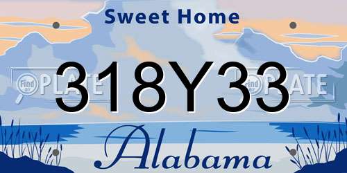318Y33 Alabama License Plate