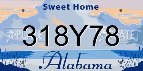 318Y78 Alabama License Plate