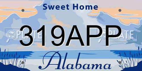 319APP Alabama License Plate