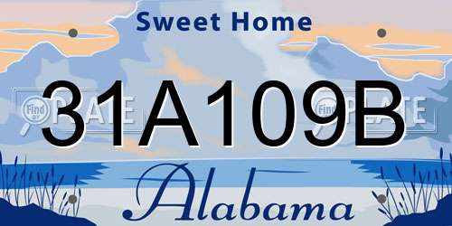 31A109B Alabama License Plate