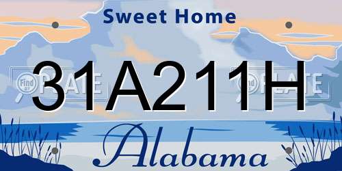 31A211H Alabama License Plate