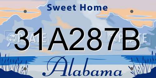 31A287B Alabama License Plate