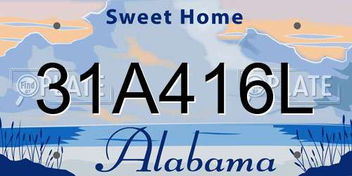 31A416L Alabama License Plate