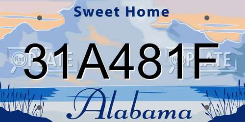 31A481F Alabama License Plate