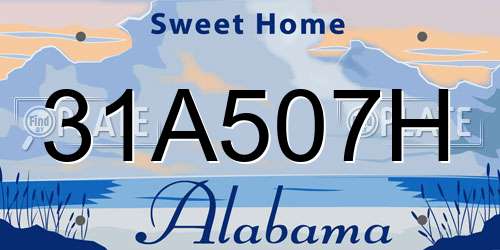 31A507H Alabama License Plate