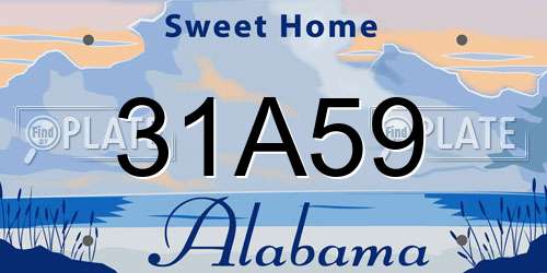 31A59 Alabama License Plate