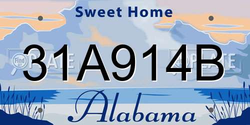 31A914B Alabama License Plate