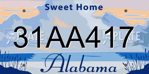 31AA417 Alabama License Plate