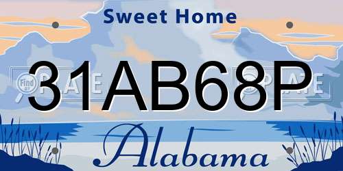 31AB68P Alabama License Plate