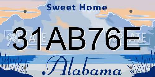 31AB76E Alabama License Plate