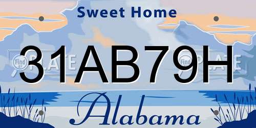 31AB79H Alabama License Plate