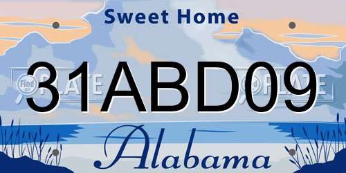 31ABD09 Alabama License Plate