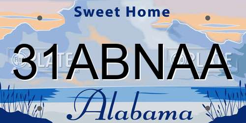 31ABNAA Alabama License Plate