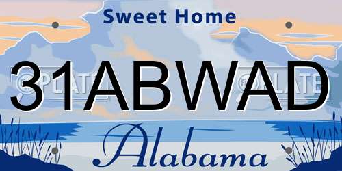 31ABWAD Alabama License Plate