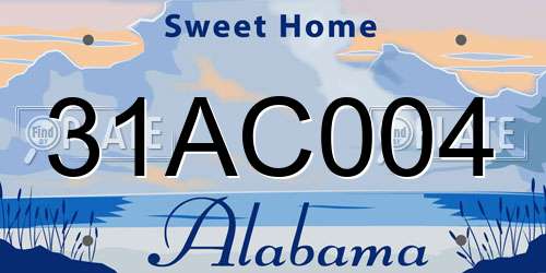 31AC004 Alabama License Plate