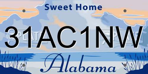 31AC1NW Alabama License Plate
