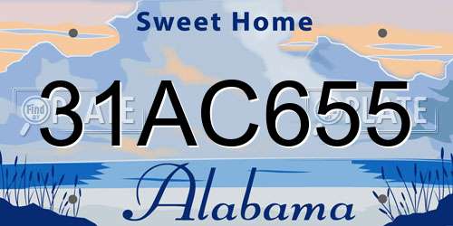 31AC655 Alabama License Plate