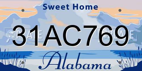 31AC769 Alabama License Plate