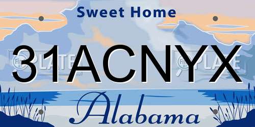 31ACNYX Alabama License Plate