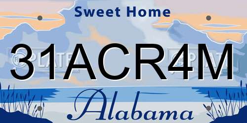 31ACR4M Alabama License Plate