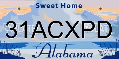 31ACXPD Alabama License Plate