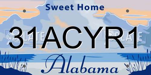 31ACYR1 Alabama License Plate