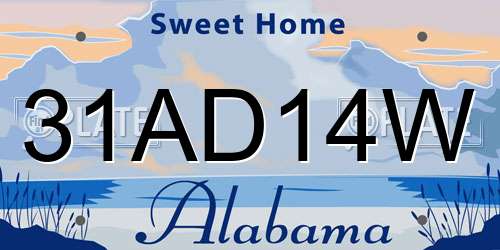 31AD14W Alabama License Plate