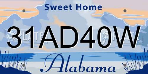 31AD40W Alabama License Plate