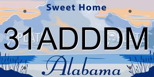 31ADDDM Alabama License Plate