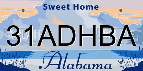 31ADHBA Alabama License Plate