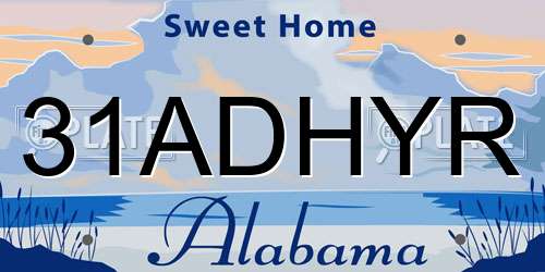 31ADHYR Alabama License Plate