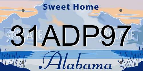 31ADP97 Alabama License Plate