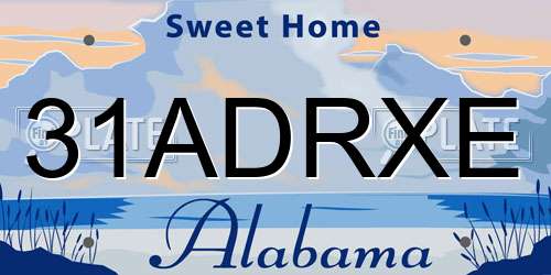 31ADRXE Alabama License Plate