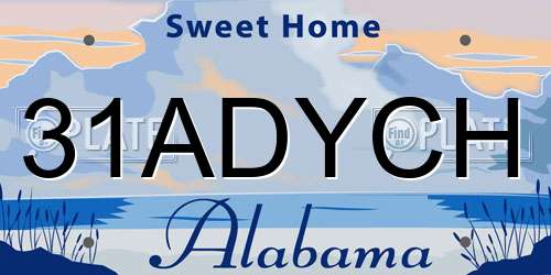 31ADYCH Alabama License Plate