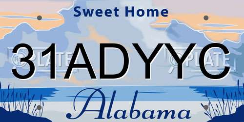 31ADYYC Alabama License Plate