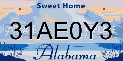 31AE0Y3 Alabama License Plate