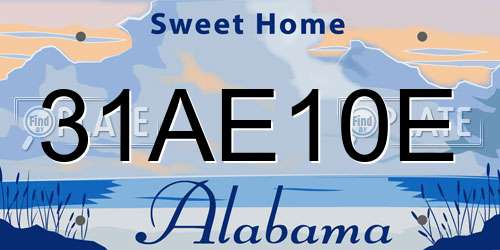 31AE10E Alabama License Plate