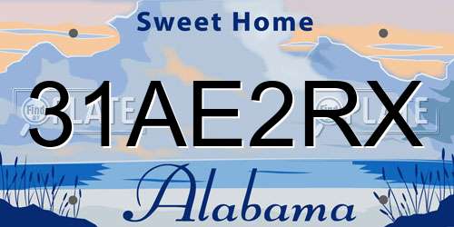 31AE2RX Alabama License Plate