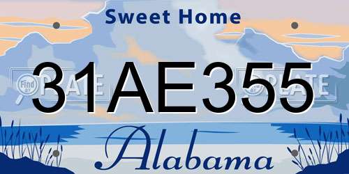 31AE355 Alabama License Plate
