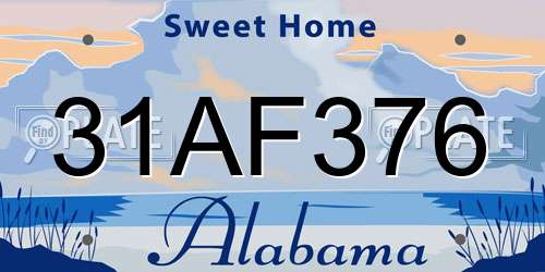 31AF376 Alabama License Plate