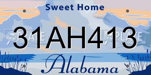 31AH413 Alabama License Plate