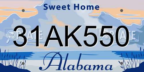 31AK550 Alabama License Plate