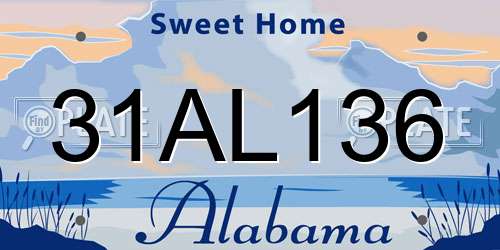 31AL136 Alabama License Plate