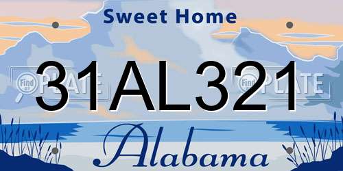 31AL321 Alabama License Plate