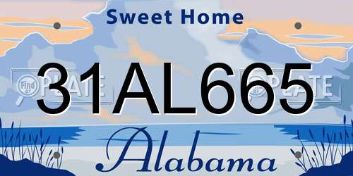 31AL665 Alabama License Plate